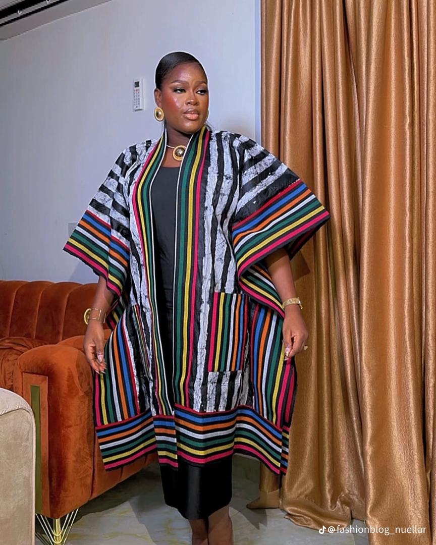 Elevate your look with this asooke Ankara kimono jacket