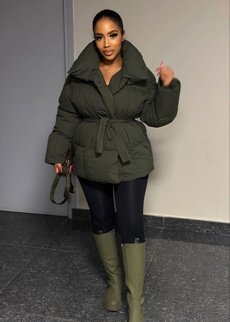 Warm Loose Pocket Short Jacket Winter Lady Commute Street Outwear