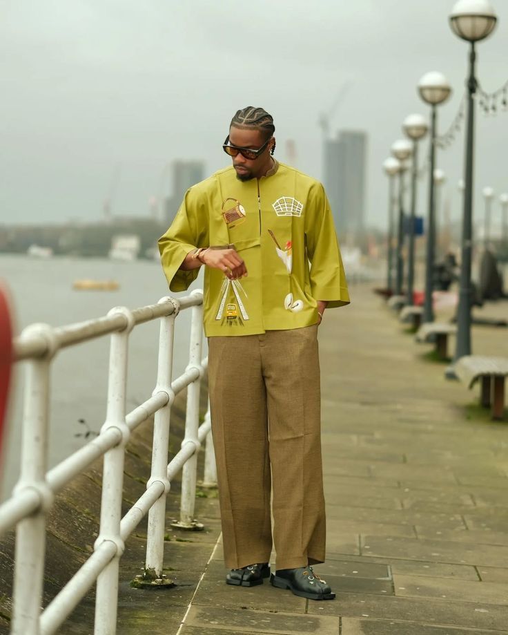 Nigerian inspired outfit, crafted in a serene fabric