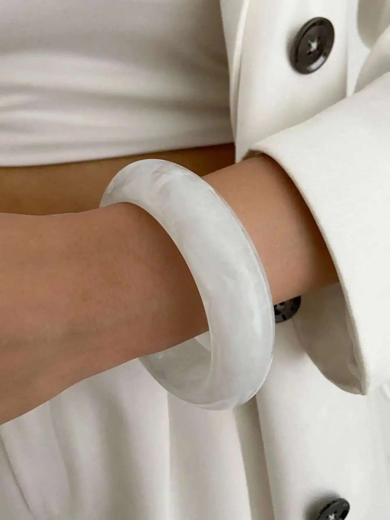 3 Styles Boho Chunky Resin Plastic Bracelets for Women