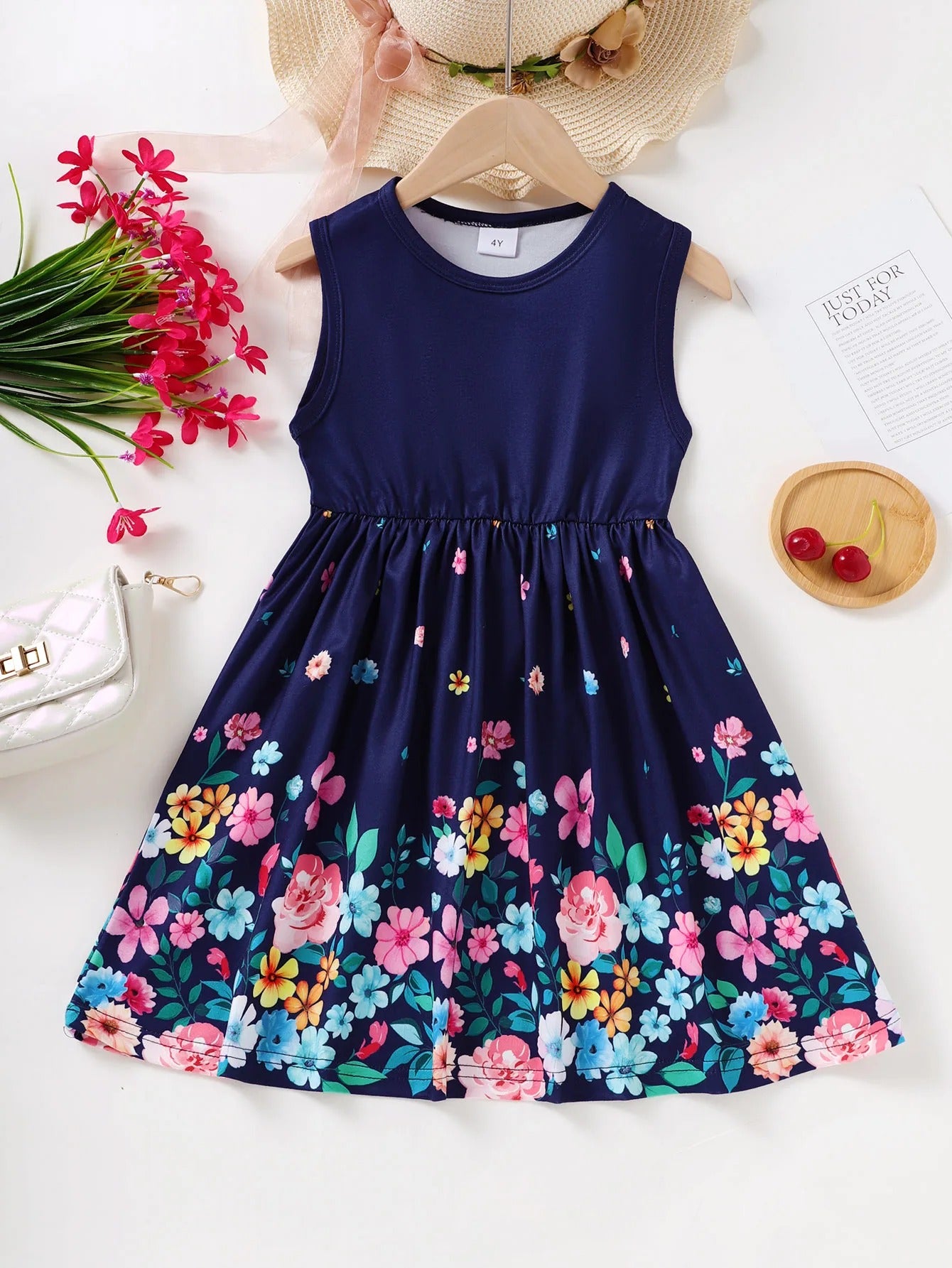 Suspenders Dresses Daily Comfortable Casual Clothing for Children Girl 4-7 Years
