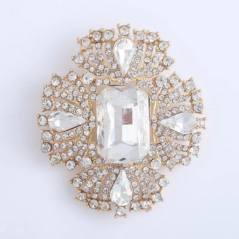 Crystal Large Glass Brooches for Women