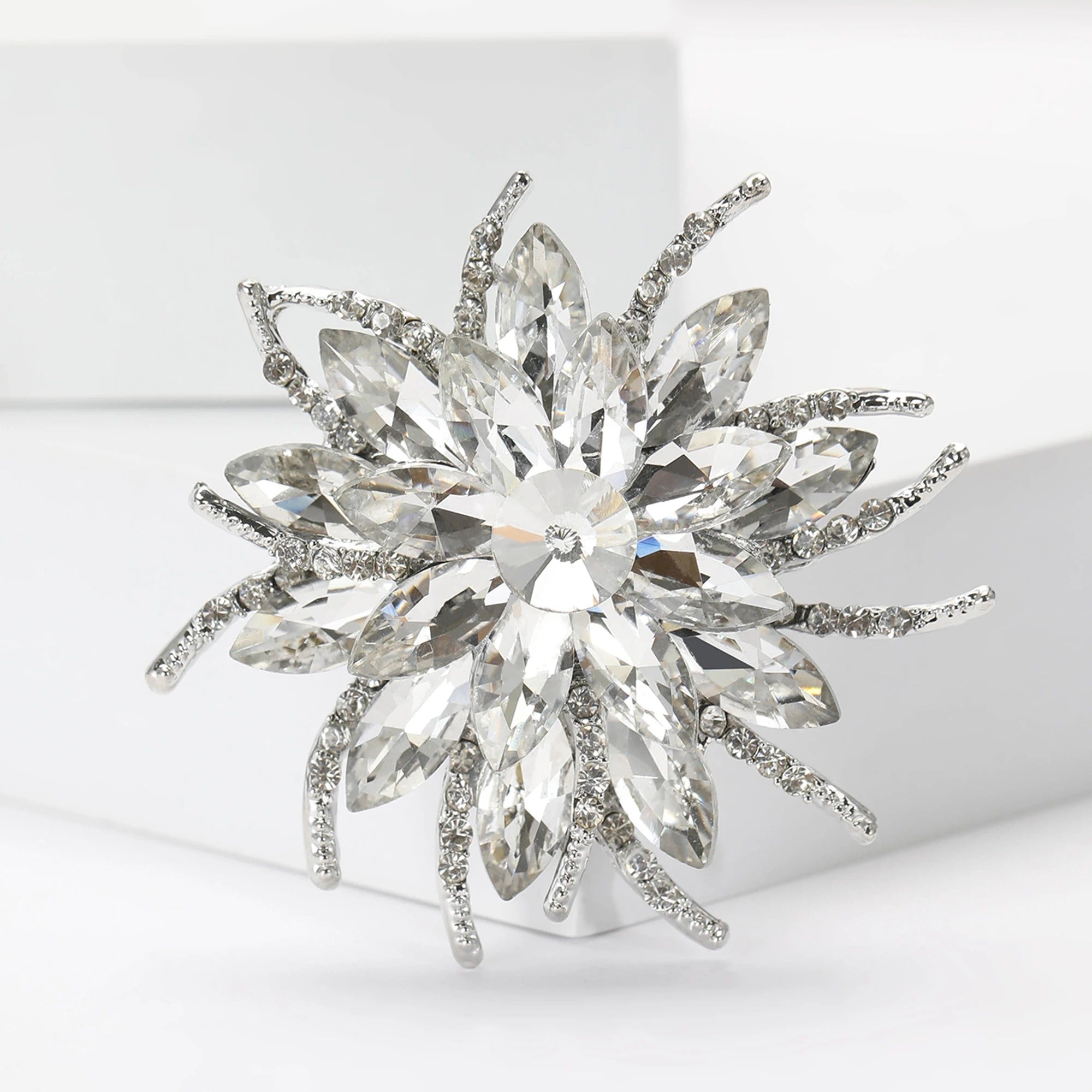 Rhinestone Flower Brooches for Women