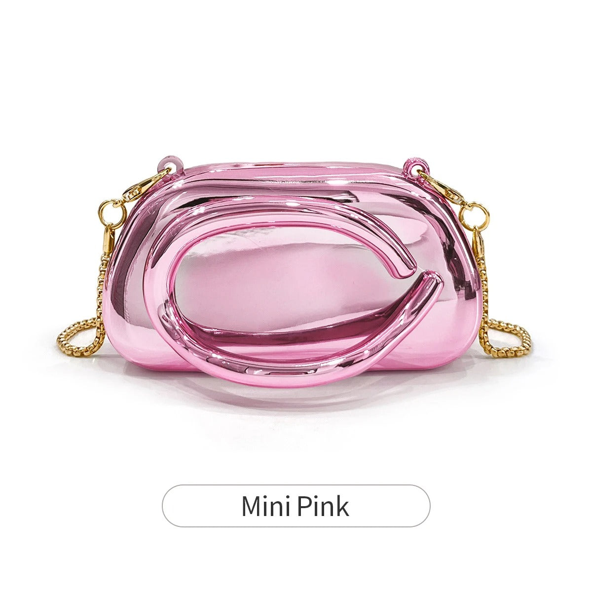 Mini version fashion gold metal closure box-shaped clutch bag