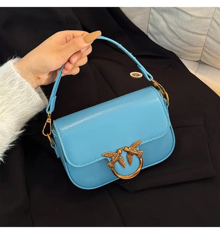 Handheld Tote Fashion Versatile Shoulder Crossbody Small Square Purse Elegant.