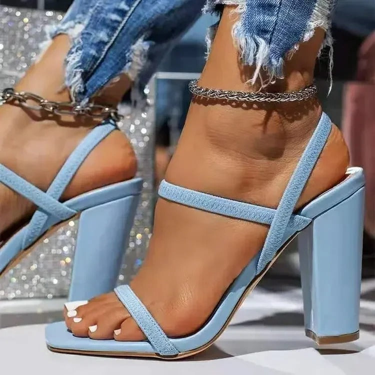 European American Trendy Thick Heel Sandals