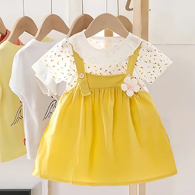 0-4Y Elegant Baby Girl Dress Lace Doll Coller Lovely Party