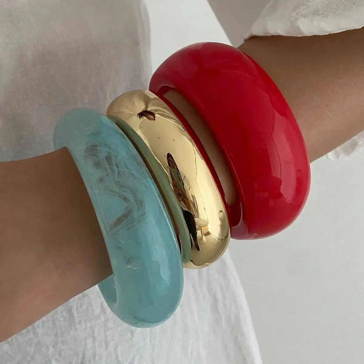 Geometric Metal Wide Bracelet