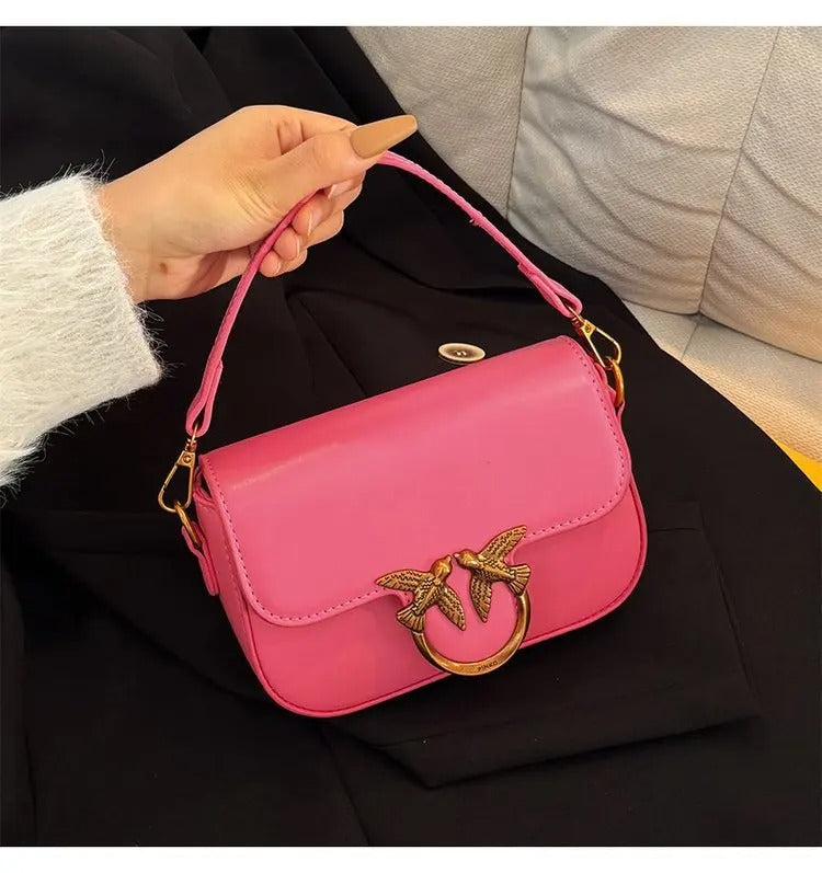 Handheld Tote Fashion Versatile Shoulder Crossbody Small Square Purse Elegant.