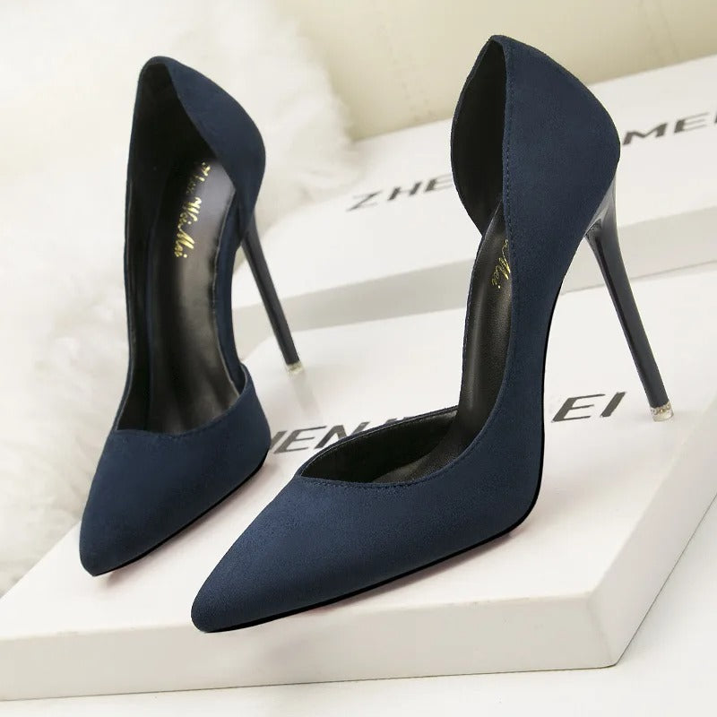 Pointed Toe Office Stiletto Women Shoes Party Heels 10 cm Hollow Female Shoes Sexy