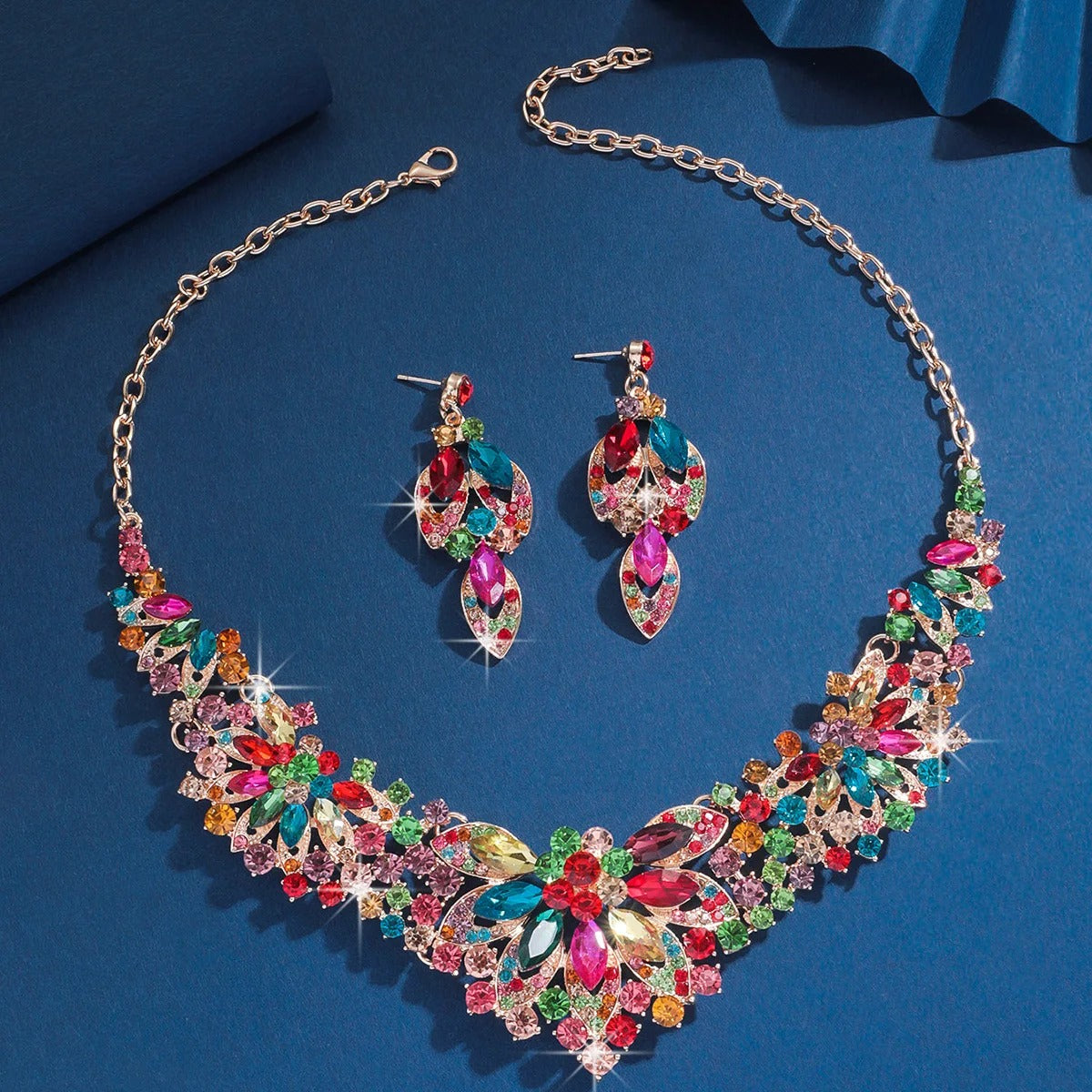 Flower Necklace Earrings
