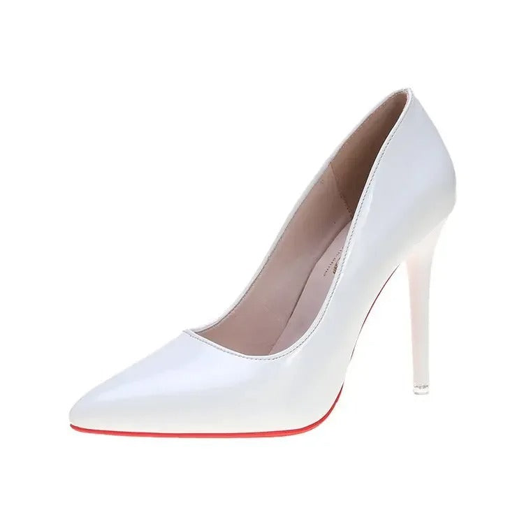 Big Size 35-45 women's shoes 2026 concise flock high heels