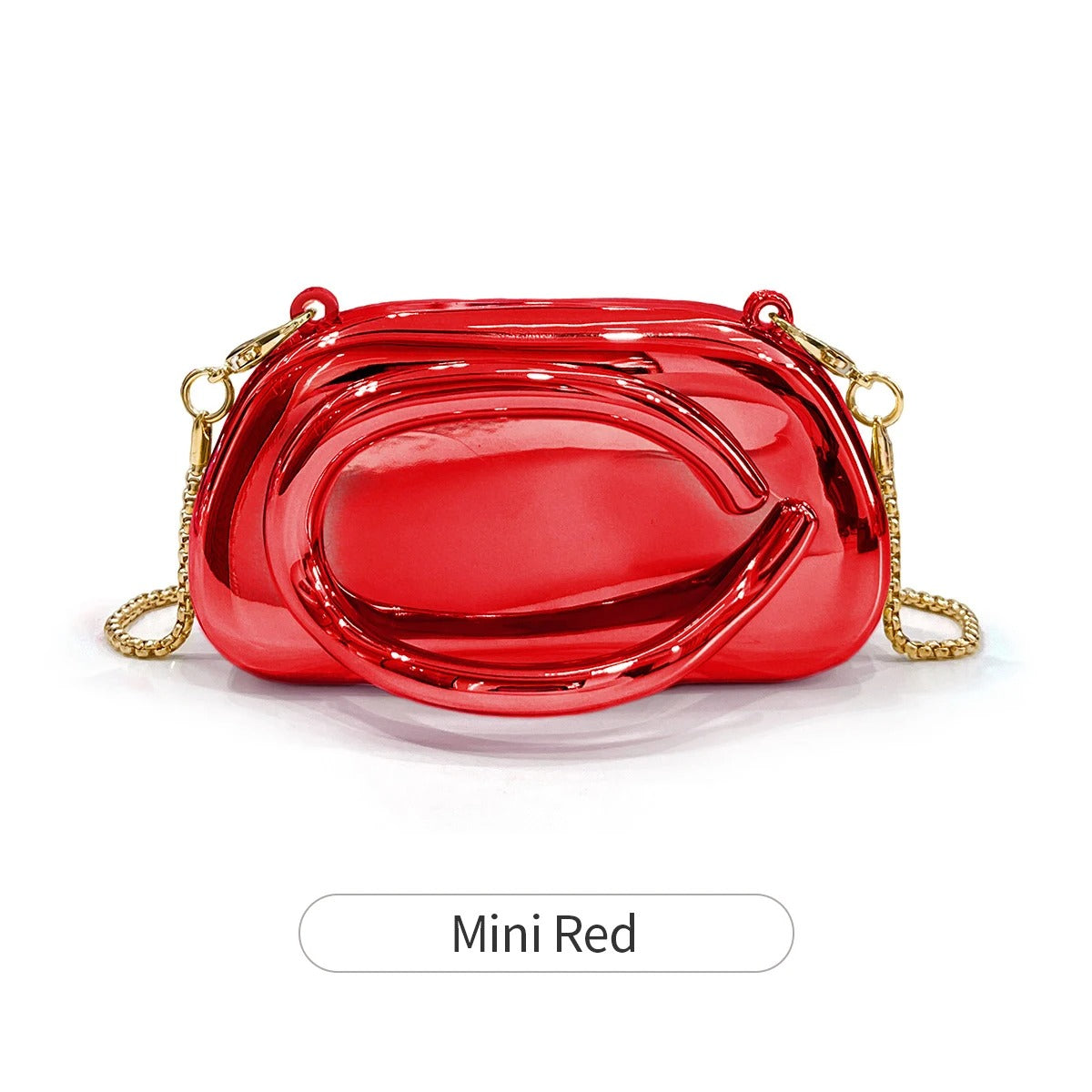 Mini version fashion gold metal closure box-shaped clutch bag