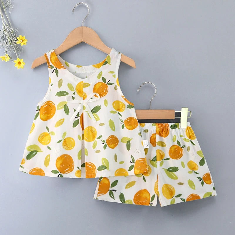 Baby Sleeveless Shorts Vest Cotton Silk Casual Home wear.