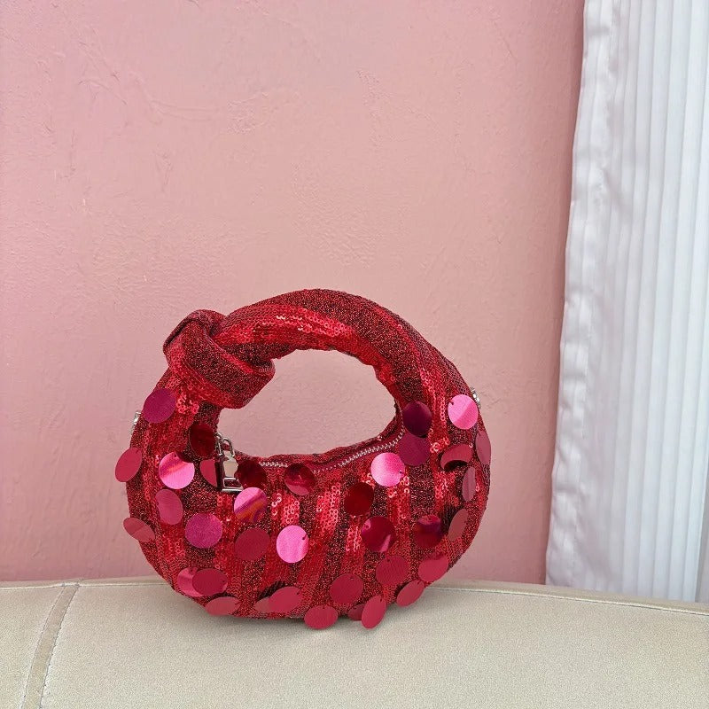 Mini Exquisite Clouds Shiny Luxury Sequins Moon Dumpling Bag