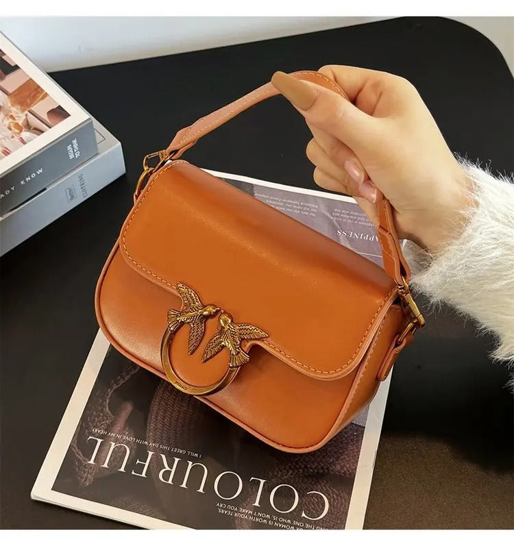 Handheld Tote Fashion Versatile Shoulder Crossbody Small Square Purse Elegant.