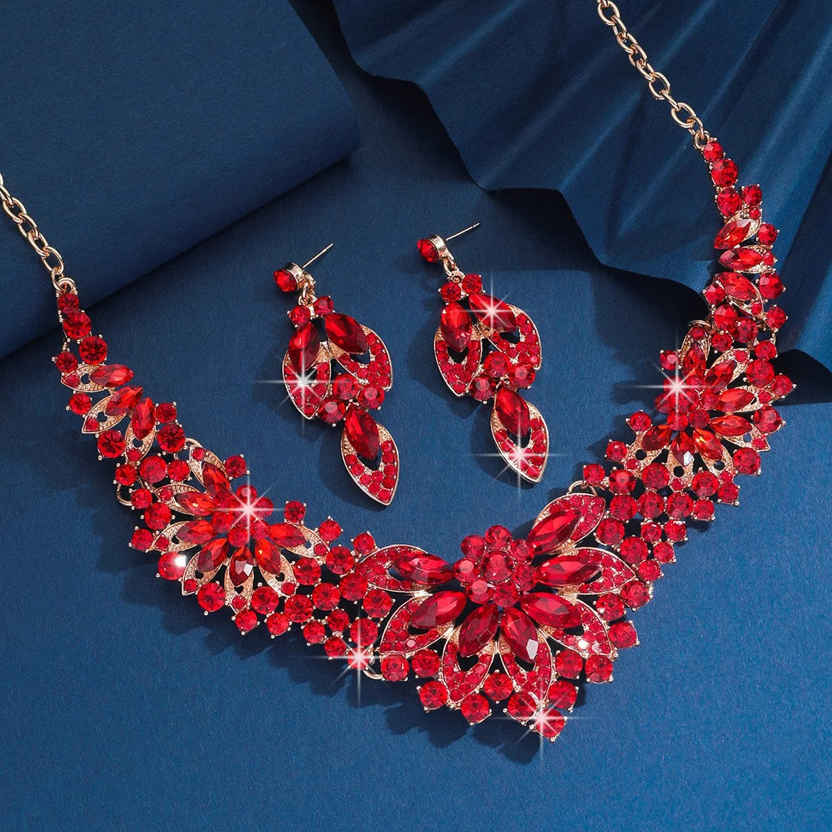 Flower Necklace Earrings