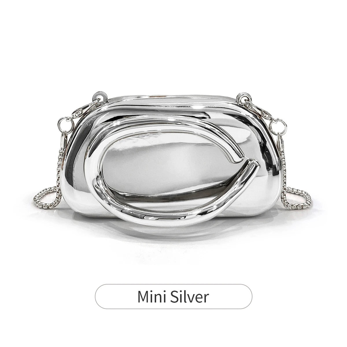 Mini version fashion gold metal closure box-shaped clutch bag