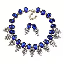 Geometric Rhinestones Necklace earring set