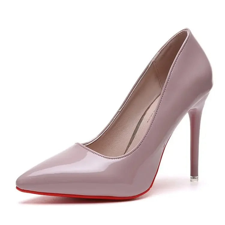 Big Size 35-45 women's shoes 2026 concise flock high heels