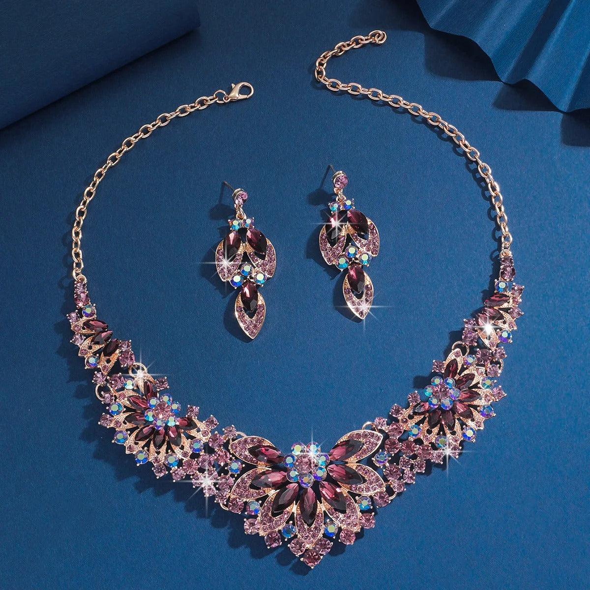 Flower Necklace Earrings