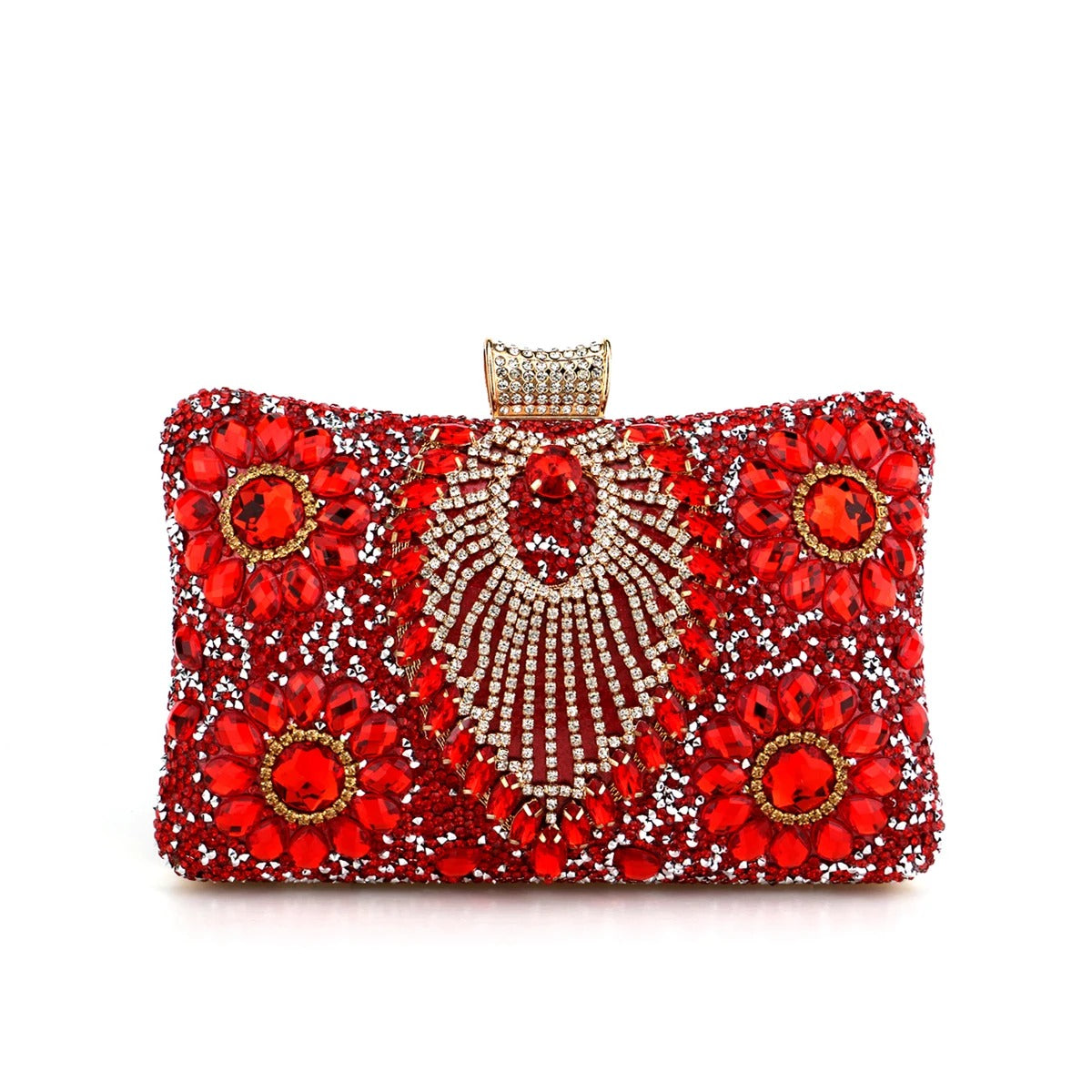 Acrylic Flower One Side Glitter Tassel Women Diamond Shoulder Handbags.