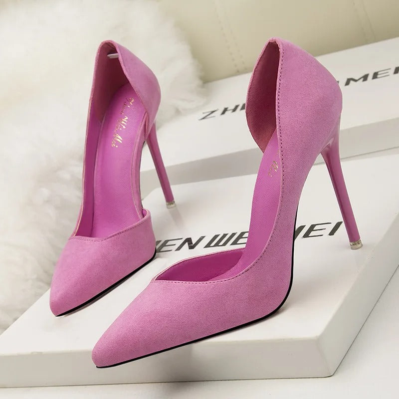 Pointed Toe Office Stiletto Women Shoes Party Heels 10 cm Hollow Female Shoes Sexy