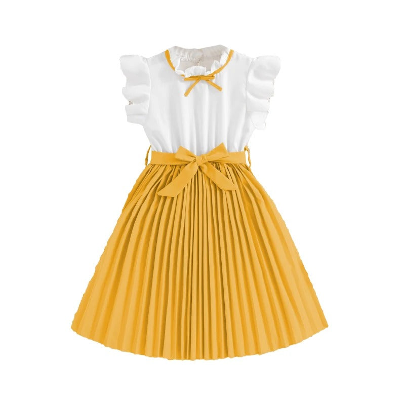 Skirt &amp;Bow tie Preppy Style Elegant Birthday Party Clothes For 8-12 Years