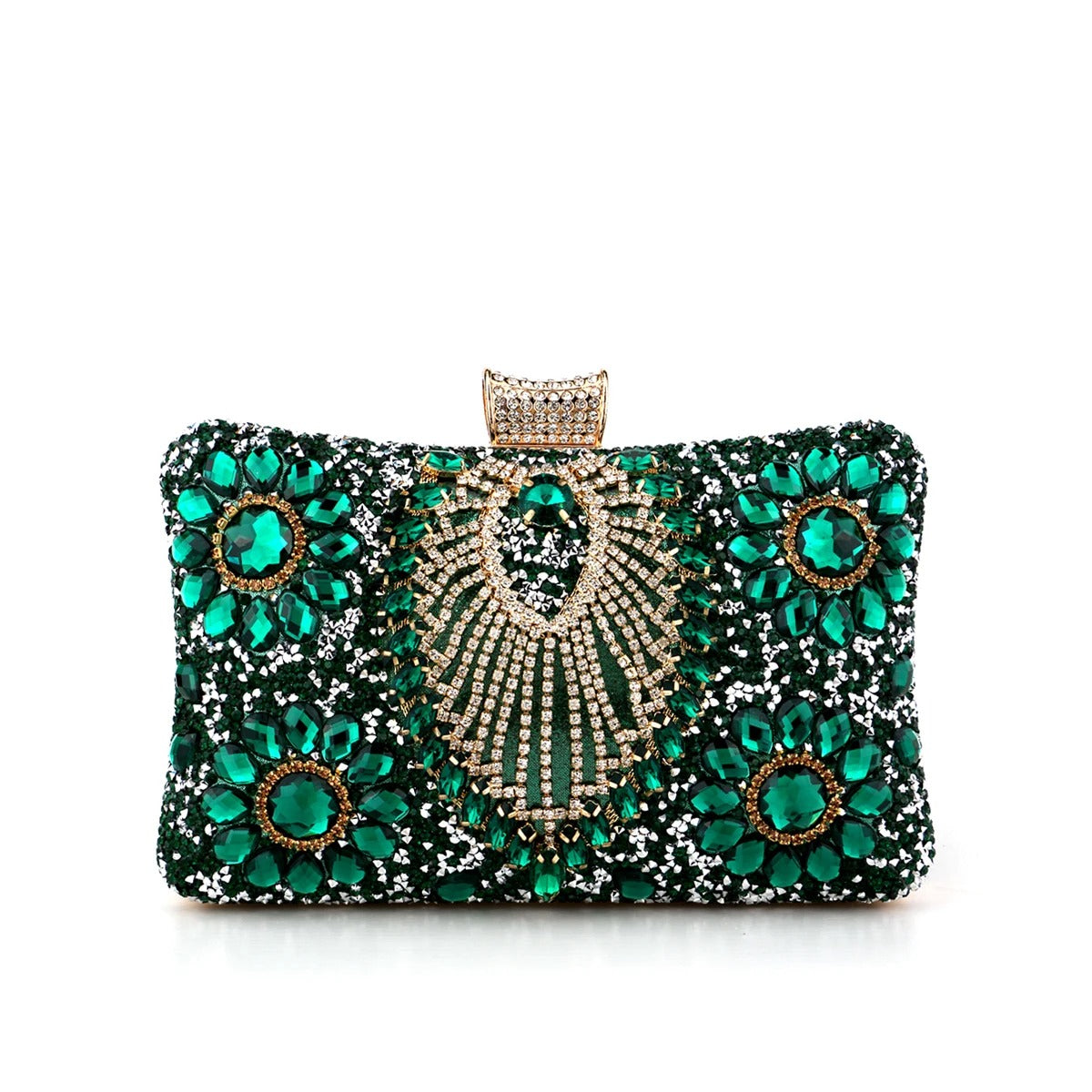 Acrylic Flower One Side Glitter Tassel Women Diamond Shoulder Handbags.