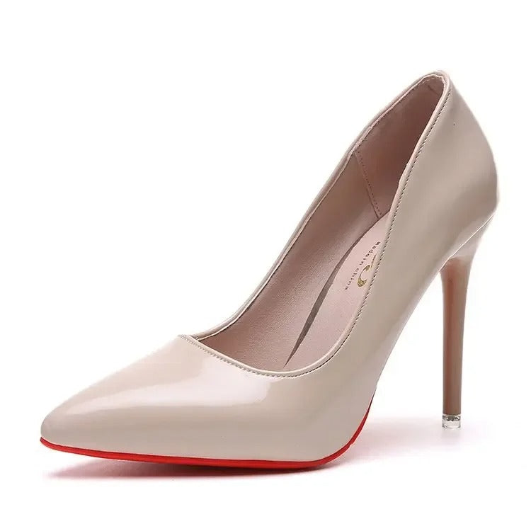 Big Size 35-45 women's shoes 2026 concise flock high heels