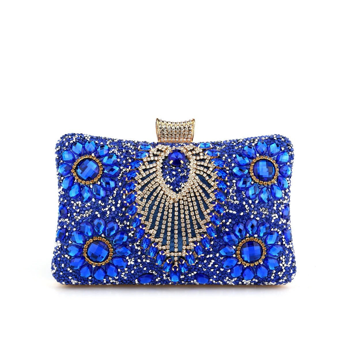 Acrylic Flower One Side Glitter Tassel Women Diamond Shoulder Handbags.