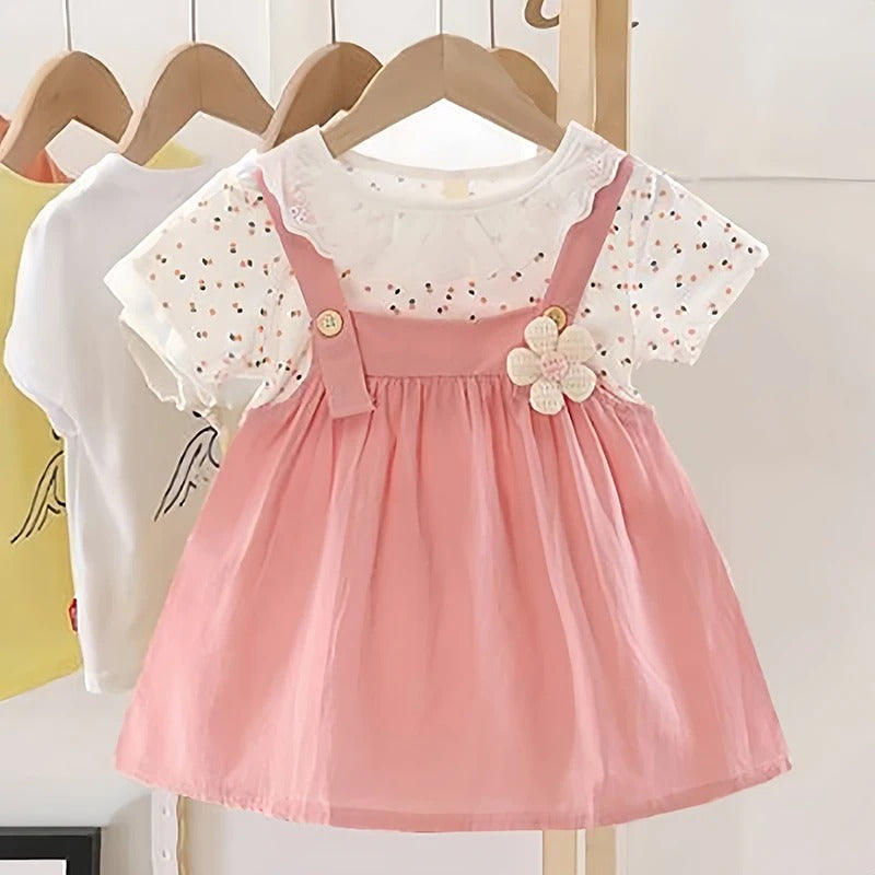0-4Y Elegant Baby Girl Dress Lace Doll Coller Lovely Party