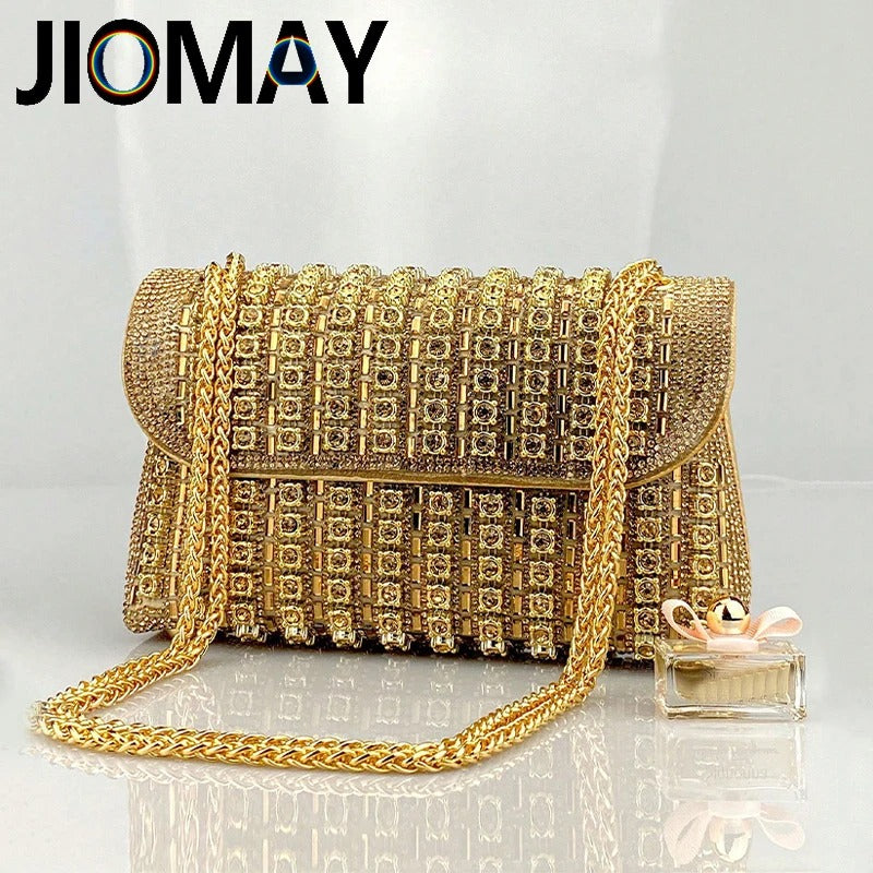 Gold Diamond Shoulder Bag Luxury Designer Wallets for Women