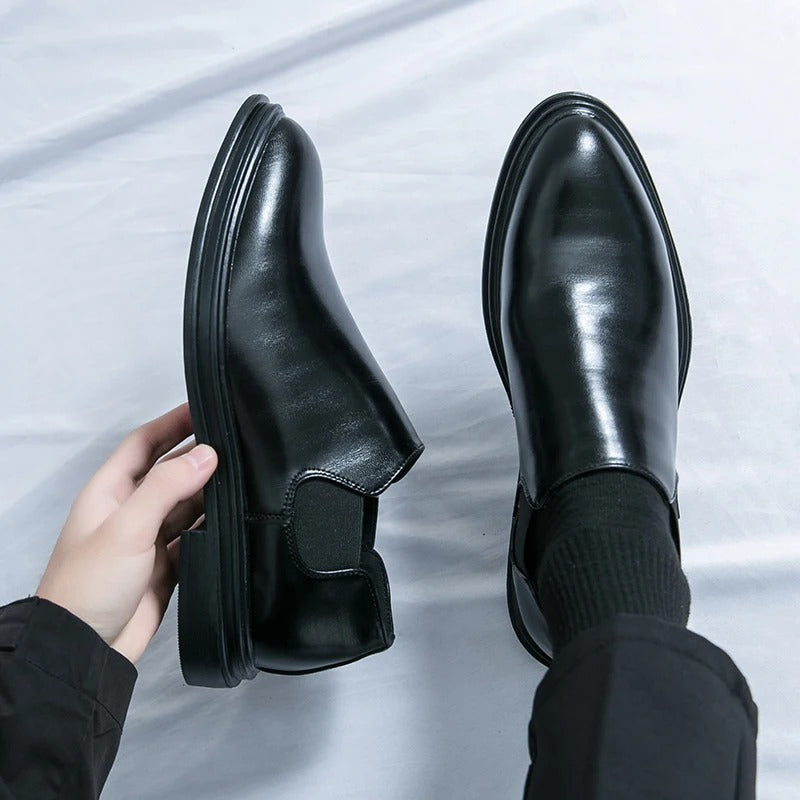 Men's riding boots British low-top short leather boots