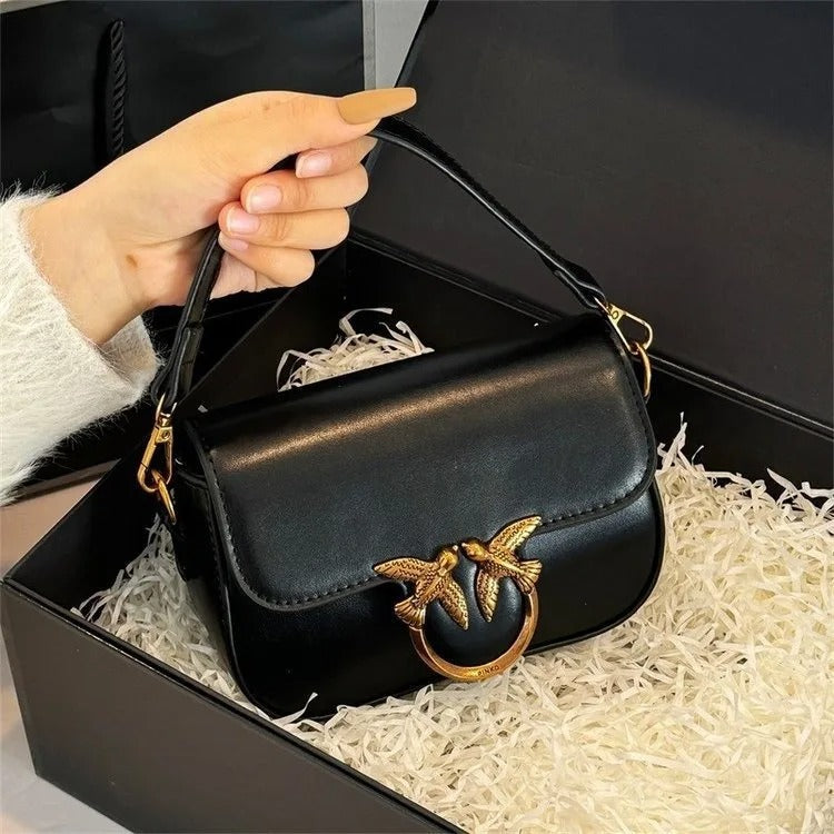 Handheld Tote Fashion Versatile Shoulder Crossbody Small Square Purse Elegant.