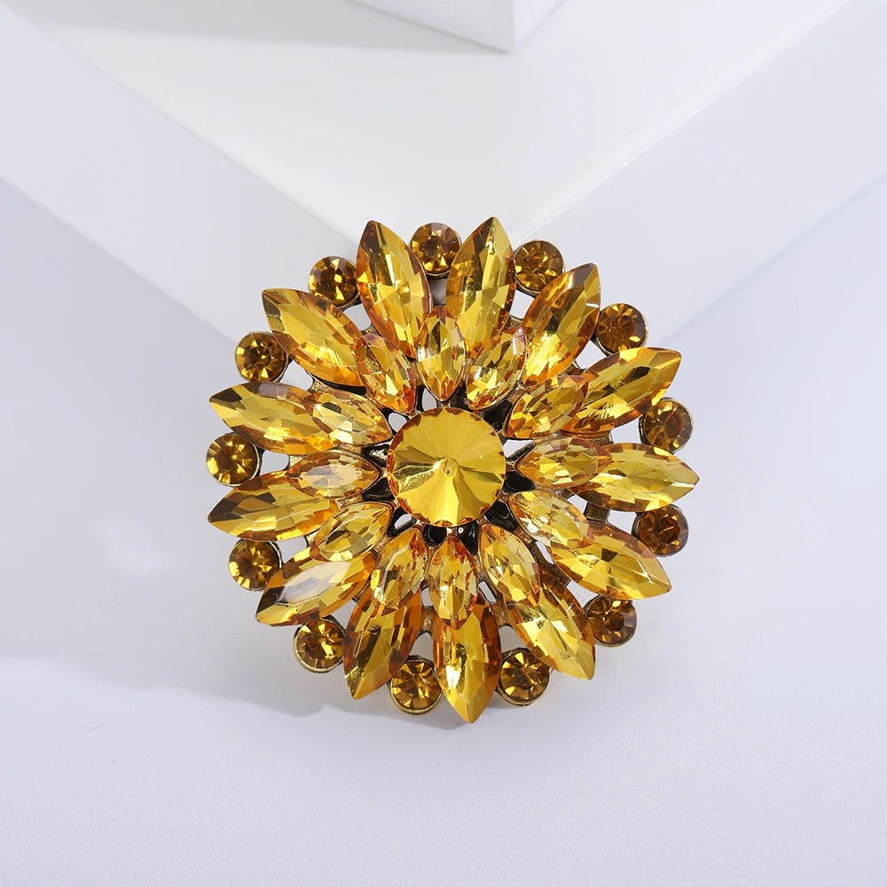 Glass Flower Brooches for Women