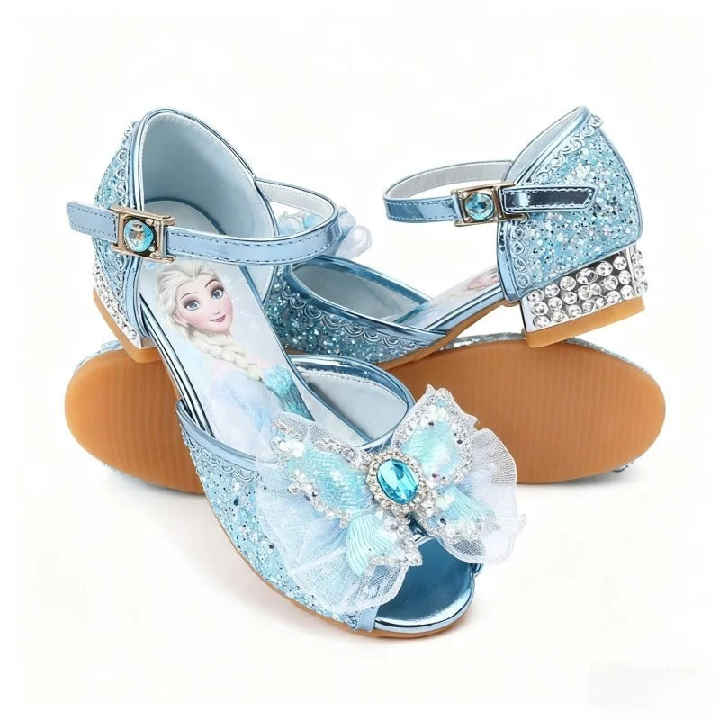 Disney Princess Butterfly Leather Shoes Frozen Elsa Kids.