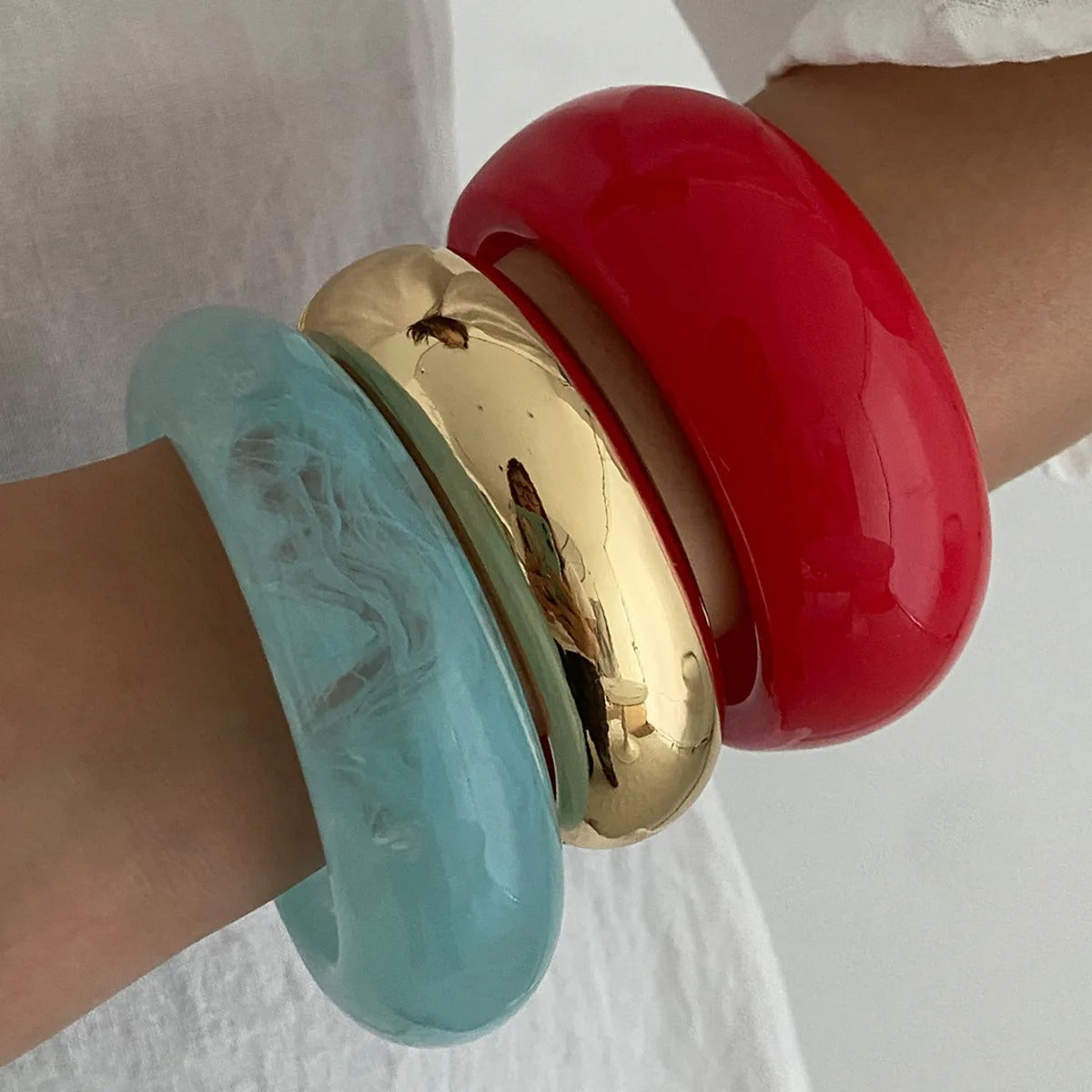 Geometric Metal Wide Bracelet