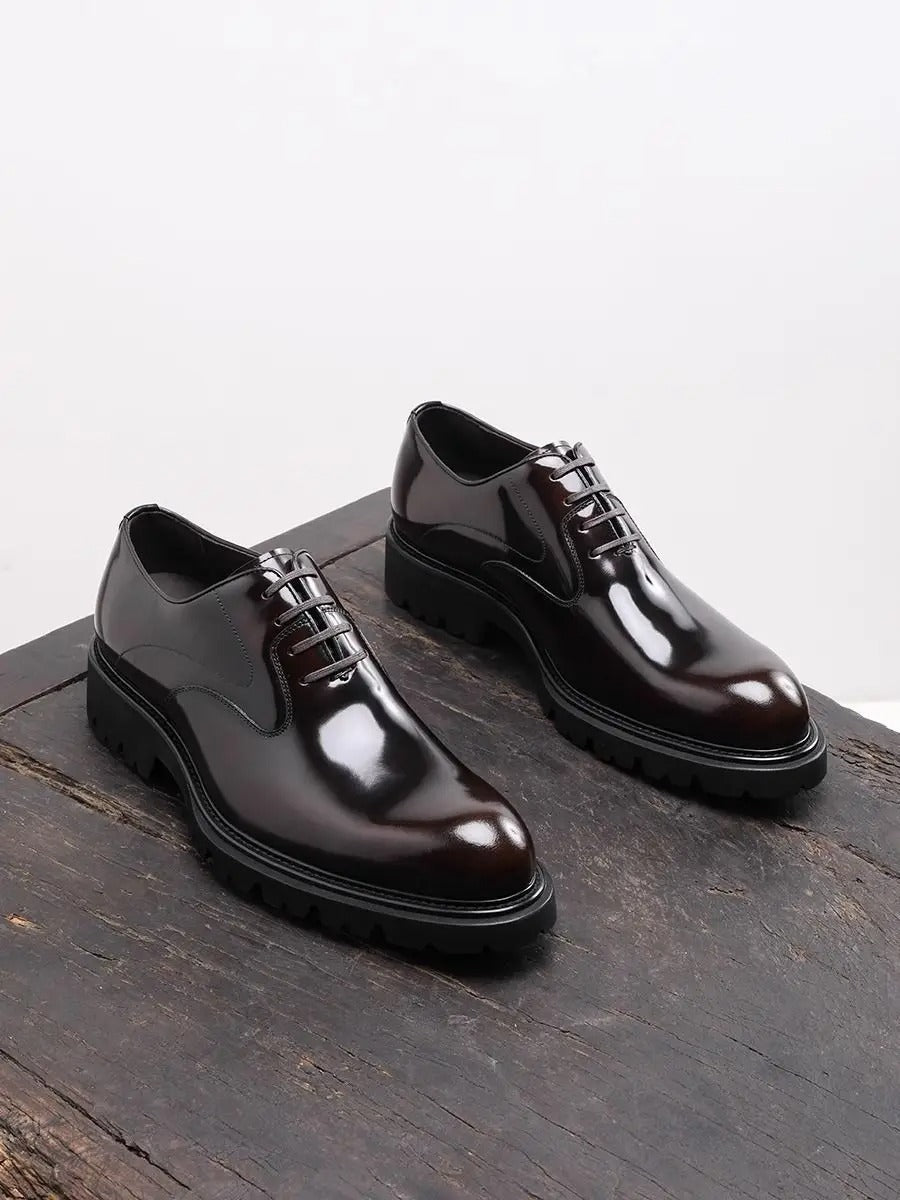 British Style Trendy Formal Business Young Commuter Shiny Oxford