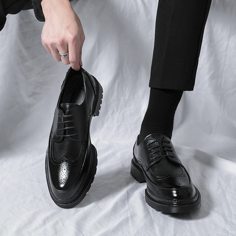 New leather shoes for young men British Brock