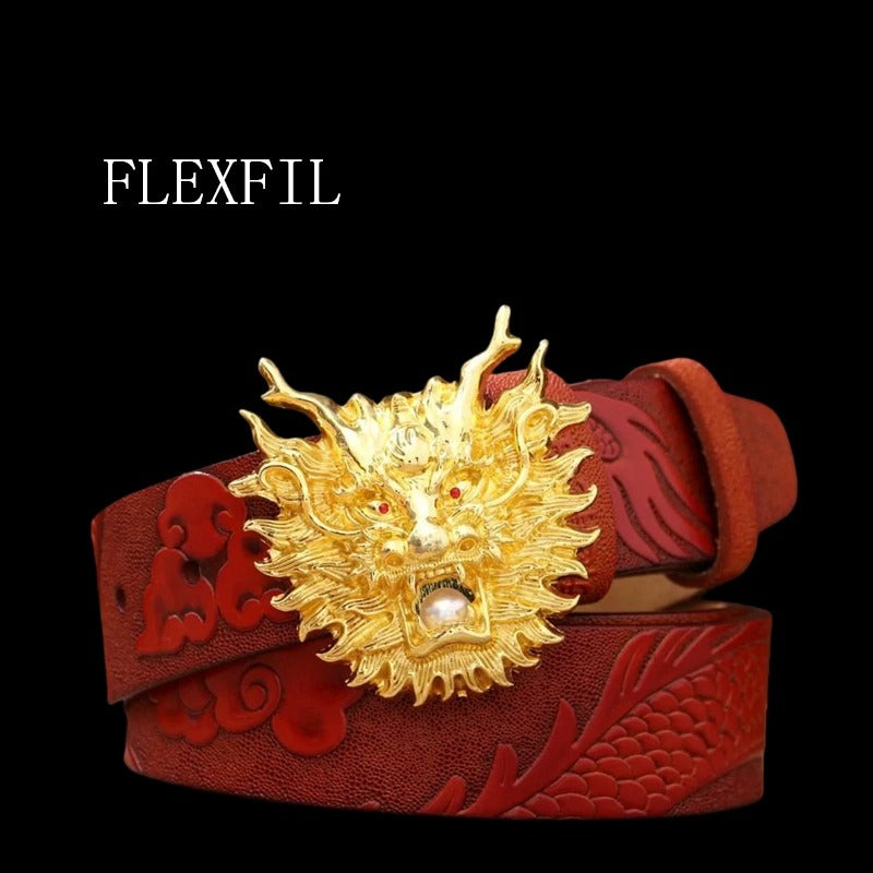 Men Chinese vintage Leather Belt