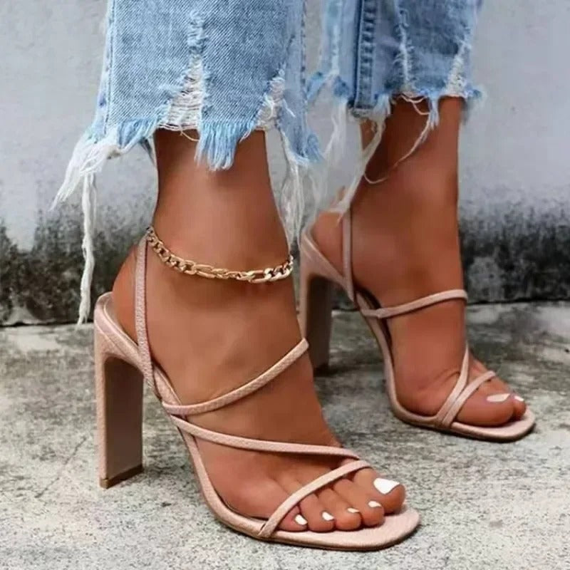 European American Trendy Thick Heel Sandals