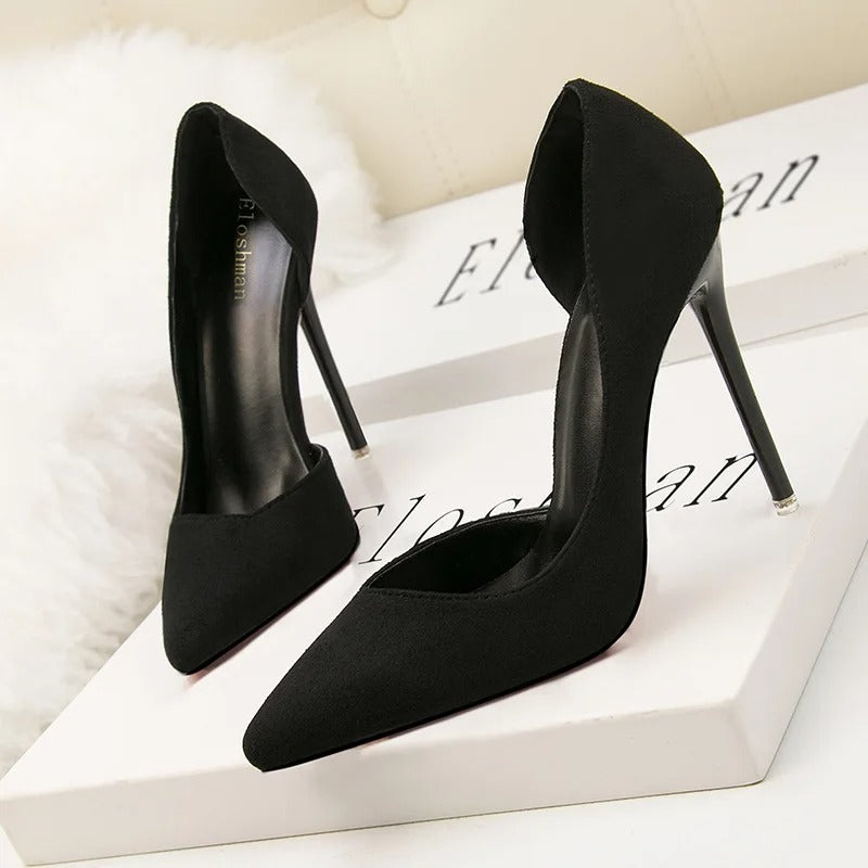 Pointed Toe Office Stiletto Women Shoes Party Heels 10 cm Hollow Female Shoes Sexy