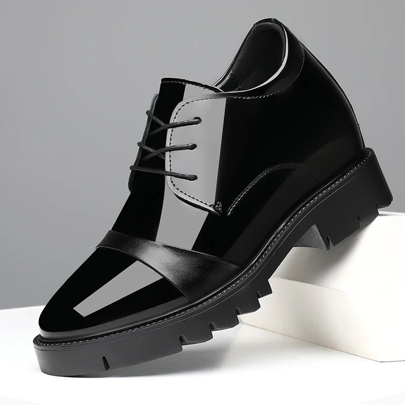 10cm height increasing cowhide men's shoes, fashionable, casual, business office thick soled men's formal shoes