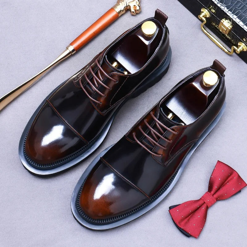 Thick Sole Increased Cowhide Business Casual Shoes