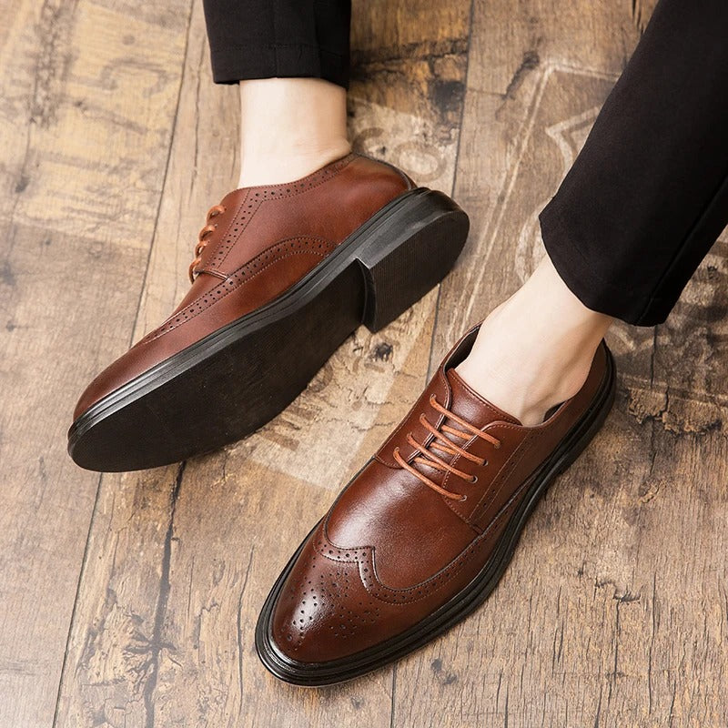 Office Leather Shoes For Men Social Wedding Brogues