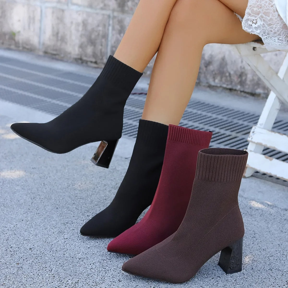 Knitted Mid-Calf Sock Boots