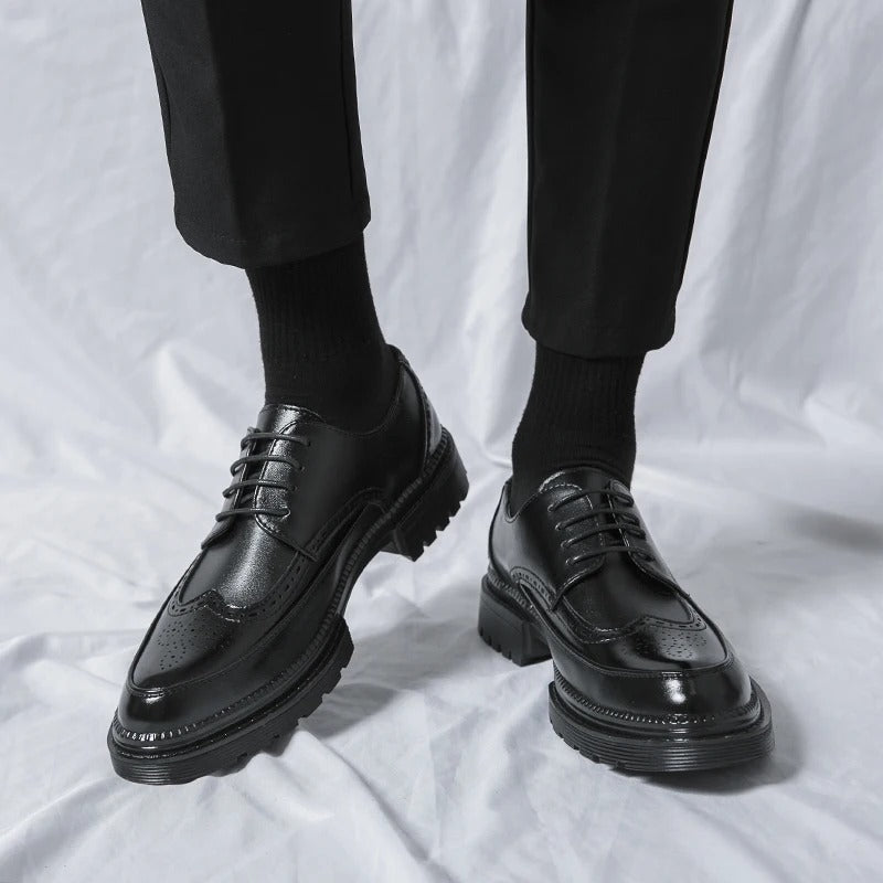 New leather shoes for young men British Brock