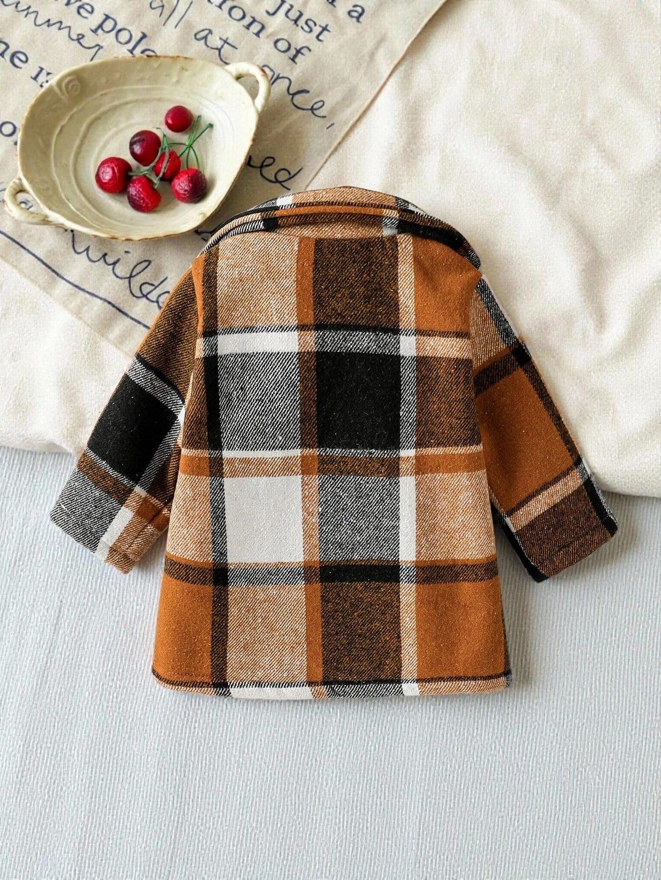 Boy Baby Lapel Coat Plaid Long-Sleeve