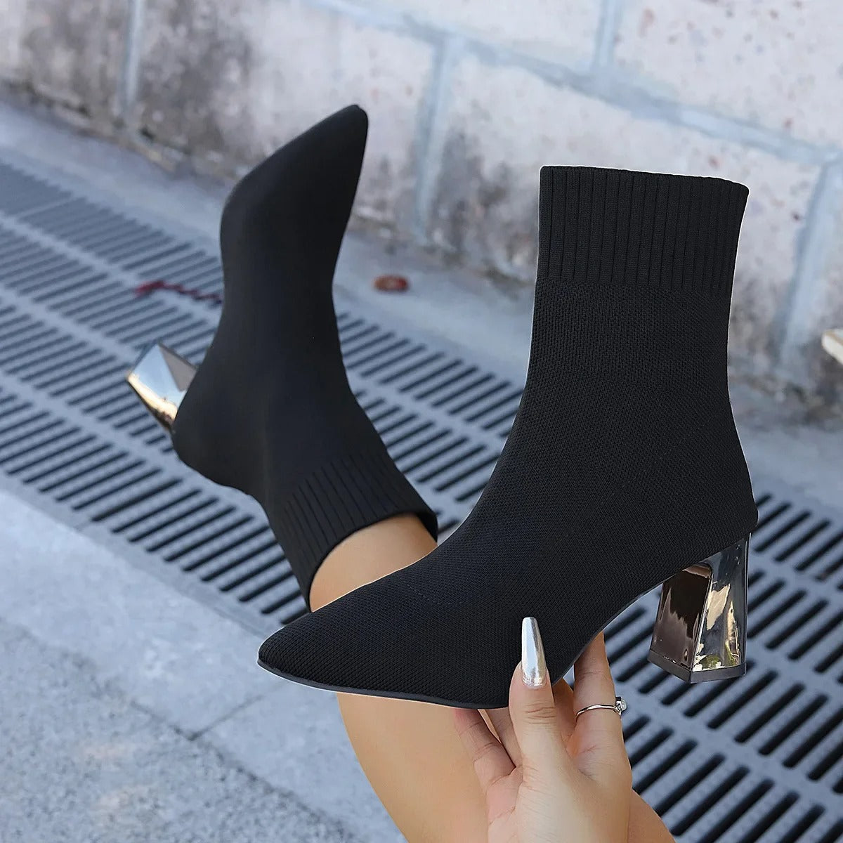 Knitted Mid-Calf Sock Boots